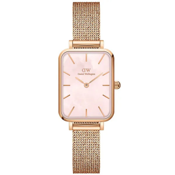 Daniel Wellington Quadro női karóra, 20 mm, rózsaarany, gyöngyház, acél szíj
