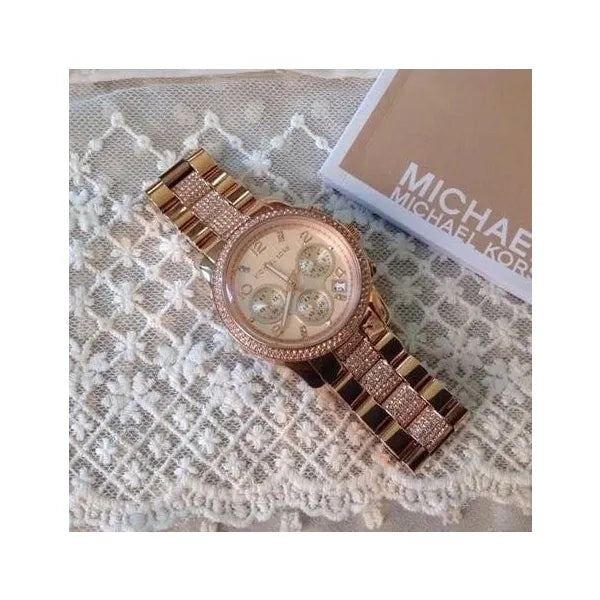 Michael Kors női karóra MK5827 Runway, rozéarany, acél, WR100