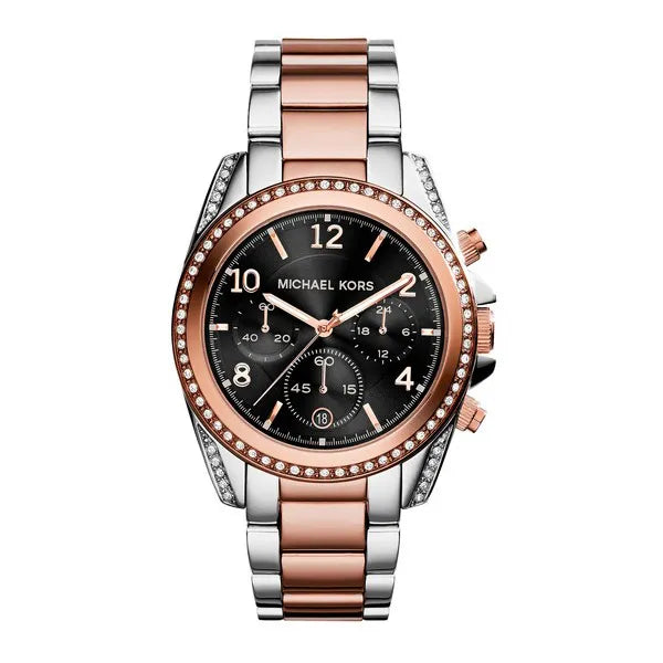 Michael Kors Blair MK6093 női karóra, kronográf, WR100, fekete számlap