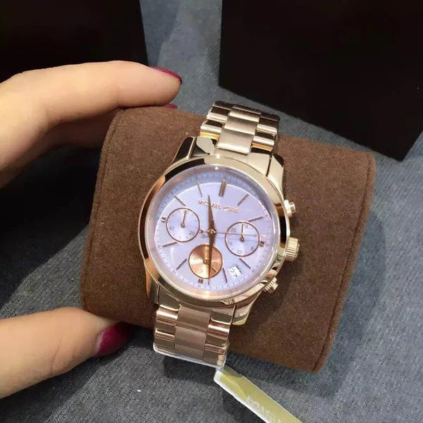 Michael Kors Runway MK6163 női karóra – rozéarany, lila számlap, 38 mm, WR100