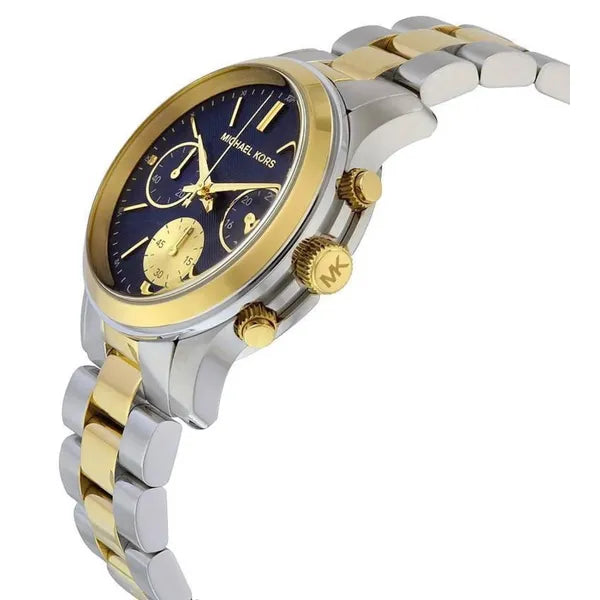 Michael Kors Runway női karóra MK6165, 38 mm, kék számlap, két tónusú, nemesacél
