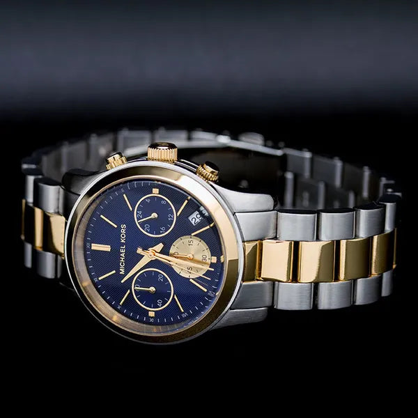 Michael Kors Runway női karóra MK6165, 38 mm, kék számlap, két tónusú, nemesacél