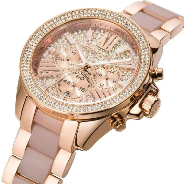 Michael Kors Wren MK6096 női karóra, rozéarany, acél, kronográf