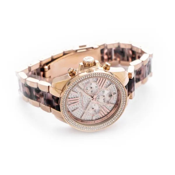 Michael Kors Wren női karóra, rózsaarany, 42 mm, kronográf