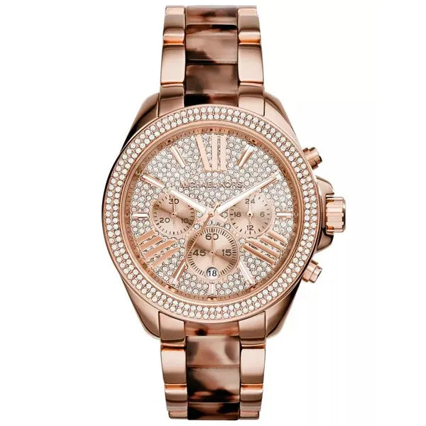 Michael Kors Wren női karóra, rózsaarany, 42 mm, kronográf