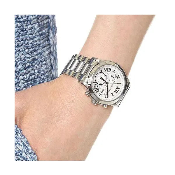 Michael Kors MK5928 női karóra, ezüst acél szíj, 39mm, kronográf, fehér számlap