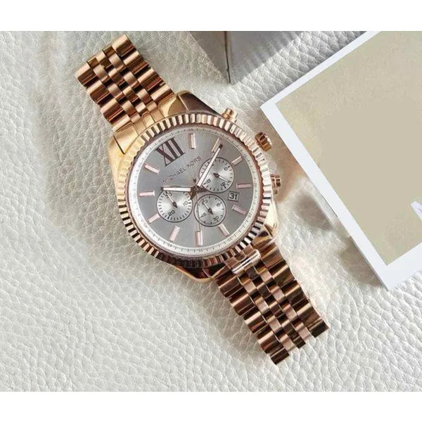 Michael Kors Lexington MK8313 női óra, rózsaarany acél, 45 mm, WR50 kronográf