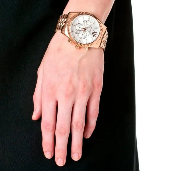 Michael Kors Lexington MK8313 női óra, rózsaarany acél, 45 mm, WR50 kronográf