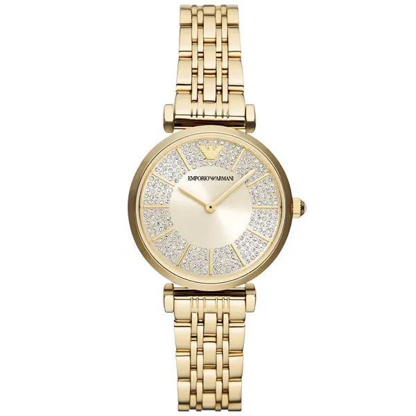Emporio Armani Gianni T‑Bar női karóra, arany PVD, 32 mm, kvarc, WR30