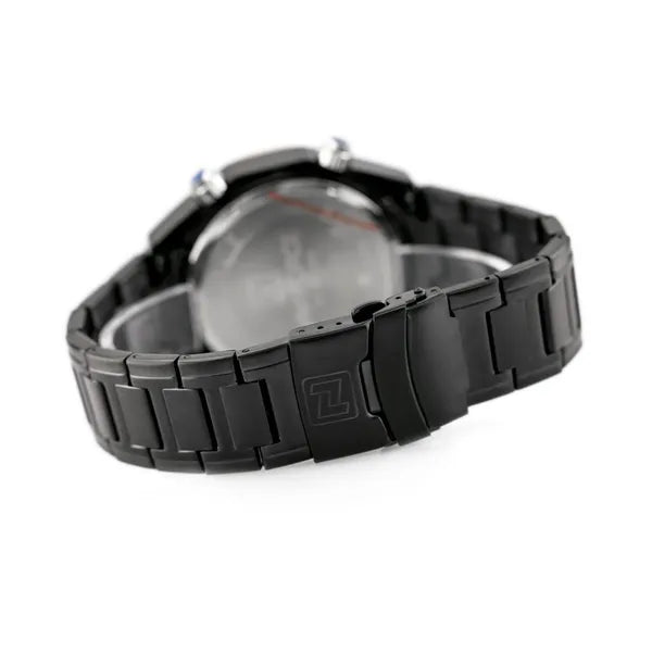 Naviforce férfi analóg‑digitális karóra, fekete/piros, fém szíj, 46 mm