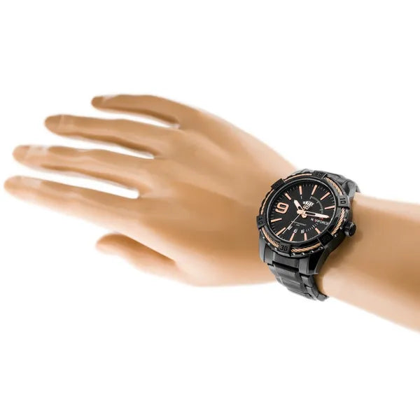 Naviforce férfi karóra NF9117, fekete/rosegold, kvarc, fémszíj