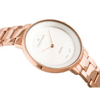 Jordan Kerr női kvarc karóra, rozéarany fém szíj, ezüst számlap, 36 mm, WR30