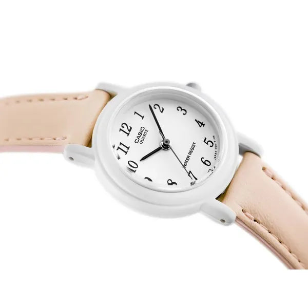 Casio LQ-139L-4B2 női karóra, narancs bőr szíj, 25 mm, WR30, díszdoboz