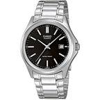 Casio MTP-1183A-1A férfi karóra, fekete számlap, acél szíj, dátum, WR30