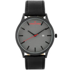 Jordan Kerr L101 férfi kvarc karóra Miyota, 45 mm, fekete-szürke, bőrszíj