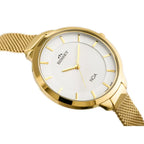 Bisset BSBE93 női kvarc karóra, PVD arany acél szíj, 38 mm, WR30, ezüst számlap