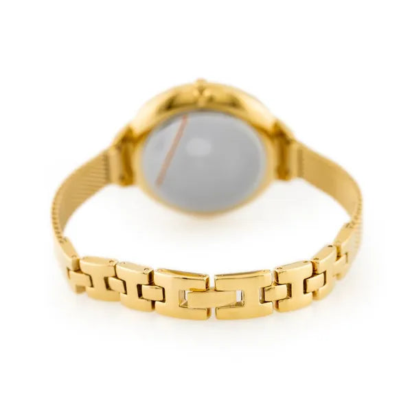 Bisset BSBE93 női kvarc karóra, PVD arany acél szíj, 38 mm, WR30, ezüst számlap