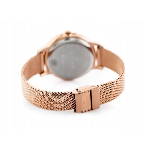 G. Rossi női karóra, rozéarany fém szíj, fehér számlap, 40 mm, WR30