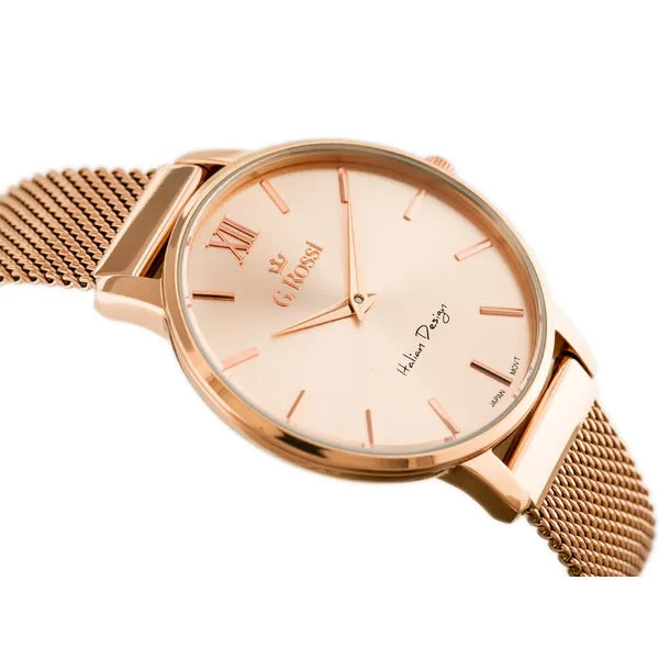 G. Rossi női karóra, rózsaarany, 40 mm, fém karkötő, kvarc, WR30