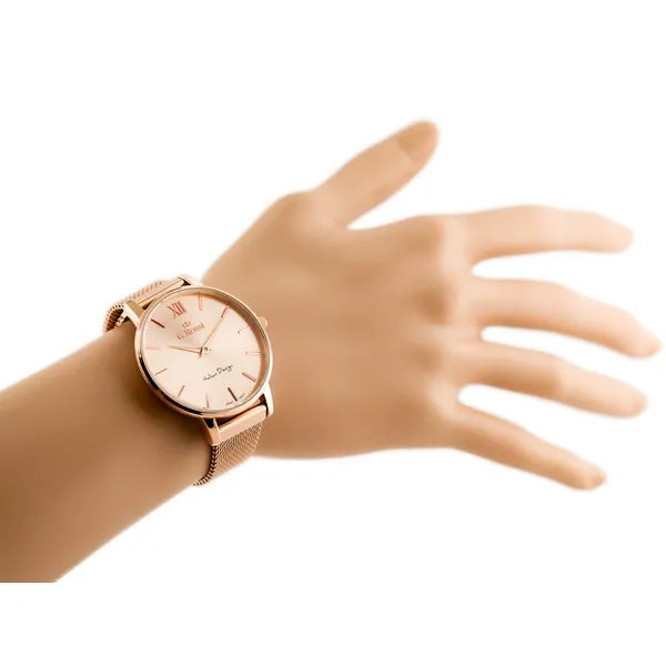 G. Rossi női karóra, rózsaarany, 40 mm, fém karkötő, kvarc, WR30