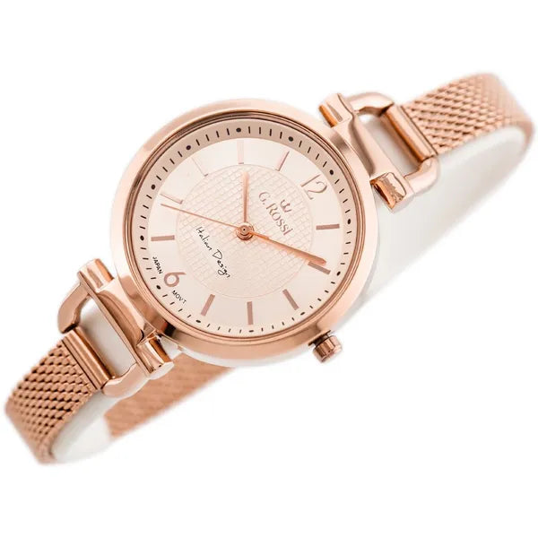G. Rossi női kvarc karóra, rózsaarany, fém szíj, 32 mm, WR30