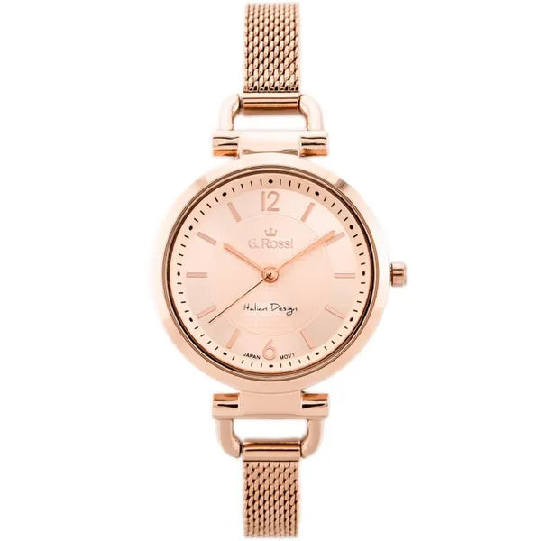 G. Rossi női kvarc karóra, rózsaarany, fém szíj, 32 mm, WR30
