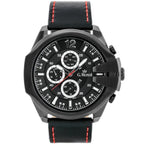 G. Rossi férfi karóra, MIYOTA kvarc, 44 mm, bőr szíj, nap‑dátum, fekete