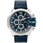 G. Rossi E6122A férfi kvarc karóra, kék, bőr szíj, 44 mm, ajándékdobozzal