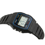 Casio F-91W-1YER férfi digitális karóra, fekete, WR30, stopper, ébresztő