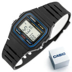 Casio F-91W-1YER férfi digitális karóra, fekete, WR30, stopper, ébresztő