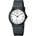 Casio MQ-24-7B uniszex kvarc karóra, fehér számlap, fekete szíj, WR30