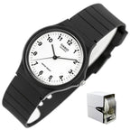 Casio MQ-24-7B uniszex kvarc karóra, fehér számlap, fekete szíj, WR30
