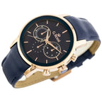 Férfi G. Rossi kvarc karóra, 44 mm rózsaarany tok, kék bőrszíj, WR30, doboz