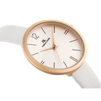 Jordan Kerr női karóra, rózsaarany tok, fehér bőrszíj, Miyota, 36 mm, C3350