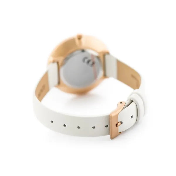 Jordan Kerr női karóra, rózsaarany tok, fehér bőrszíj, Miyota, 36 mm, C3350