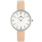 Jordan Kerr női kvarc karóra, 36 mm, rózsaszín bőr szíj, ezüst, WR30, Miyota