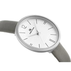 Jordan Kerr női karóra, ezüst számlap, szürke bőr szíj, 36 mm, kvarc