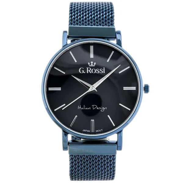 G. Rossi női kvarc karóra, kék számlap, fém karkötő, WR30, 42 mm