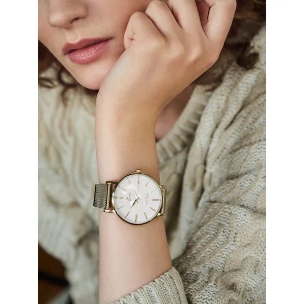 G. Rossi női kvarc karóra, kék számlap, fém karkötő, WR30, 42 mm