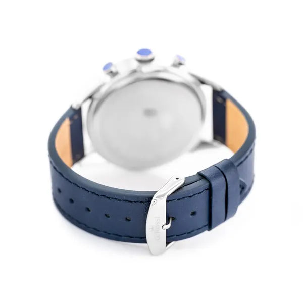 G. Rossi férfi kvarc karóra, Miyota, kék számlap, bőr szíj, 44 mm, WR30