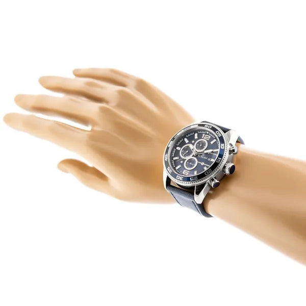 G. Rossi férfi kvarc karóra, Miyota, kék számlap, bőr szíj, 44 mm, WR30