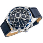 G. Rossi férfi kvarc karóra, Miyota, kék számlap, bőr szíj, 44 mm, WR30
