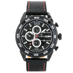 G. Rossi férfi karóra, fekete, bőr szíj, Miyota kvarc, 44 mm, WR30