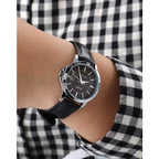 Casio LTP-V004L-1A női karóra, fekete számlap, bőrszíj, WR30, dátum