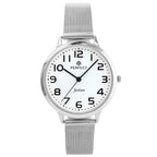 Perfect F102-01 női kvarc karóra, ezüst fém szíj, 36 mm, WR30