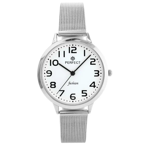 Perfect F102-01 női kvarc karóra, ezüst fém szíj, 36 mm, WR30