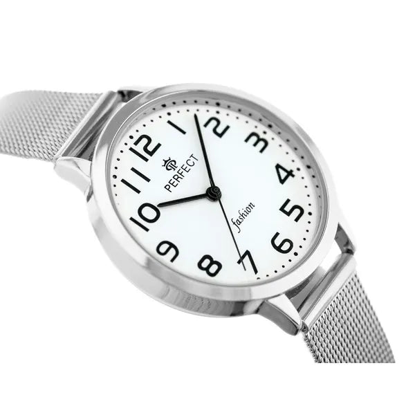 Perfect F102-01 női kvarc karóra, ezüst fém szíj, 36 mm, WR30