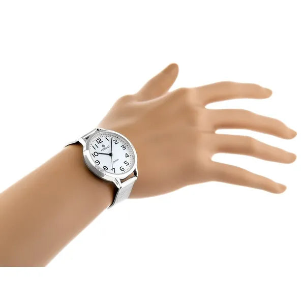 Perfect F102-01 női kvarc karóra, ezüst fém szíj, 36 mm, WR30