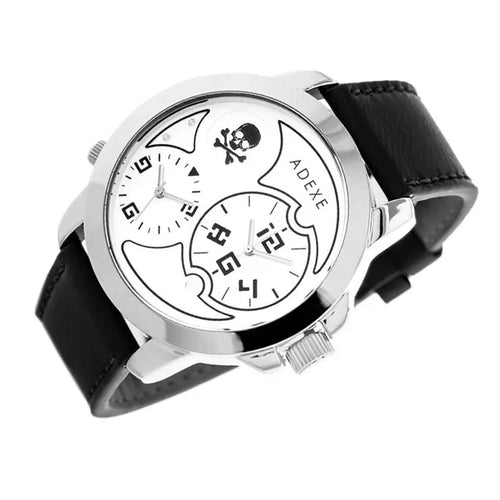 Adexe ADX-1613A-1A férfi karóra, kvarc, WR30, fekete szíj, ezüst számlap
