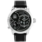 Adexe férfi kvarc karóra, Miyota, fekete 42 mm számlap, textil szíj, WR30